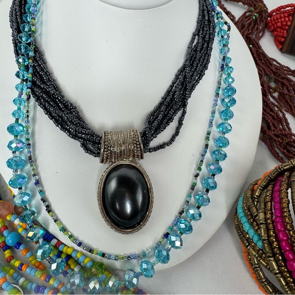 Massive Lot Bundle Multicolor Seedbead Beaded Necklace and Bracelet Collection - Picture 13 of 15